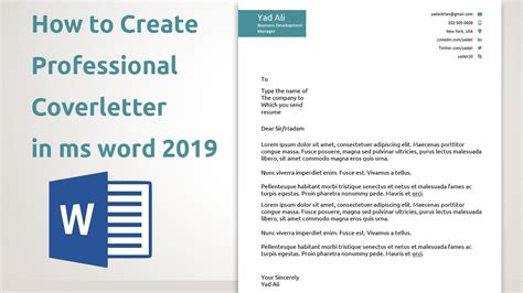 professional letter template word doctemplates
