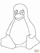 Coloring Linux Penguin Tux Pages Printable Family Drawing Emperor Color Getdrawings 34kb 480px sketch template