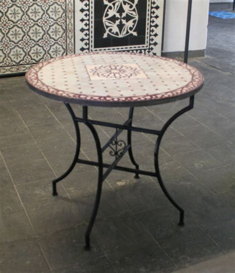 marokkanischer mosaiktisch rund  cm keramikmosaik handarbeit