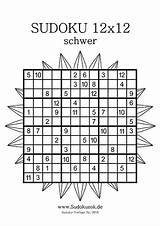 12x12 Sudoku Schwer sketch template