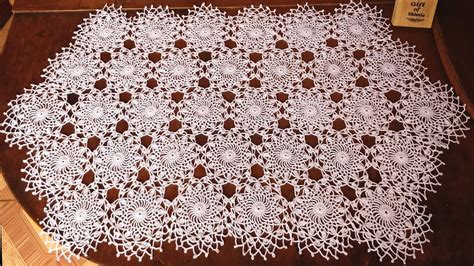 crochet fine doily motif lace table cloth table runner  youtube
