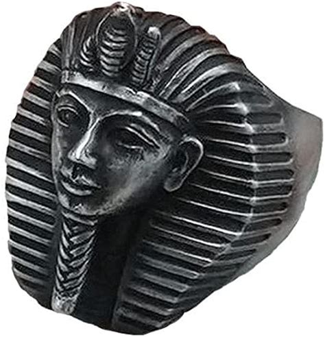 vujk vintage egypt tutankhamun ring men s retro pharaoh stainless steel