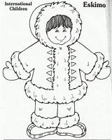 Eskimo Preschool Winter Coloring Pages Craft Template Crafts January Squish Zuidpool Kids Thema Da Noordpool Polar Kleuters Knutselen Nord Choose sketch template