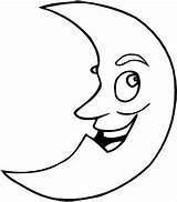 Halbmond Lachender Sterne Sonne Mond Malvorlage Malvorlagen sketch template