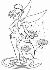 Tinkerbell Coloring Pages Print Easy Tulamama Fairy sketch template