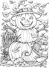 Coloring Pages Adult Autumn Scenes Book Fall Cute sketch template
