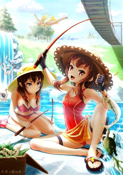 megumin aqua darkness satou kazuma and yunyun kono subarashii