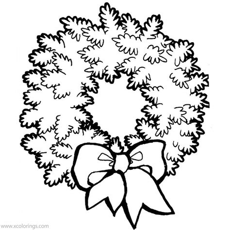 christmas wreath coloring pages  xmas xcoloringscom
