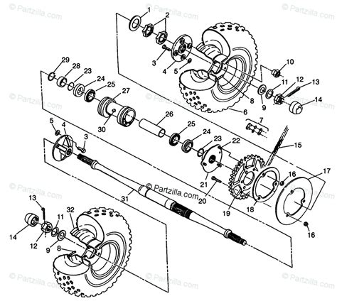 polaris atv  oem parts diagram  rear wheel drive xplorer  partzillacom