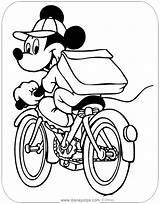 Mickey Mouse Coloring Pages Disneyclips His Misc Activities Backpack Bicycle Riding Funstuff sketch template