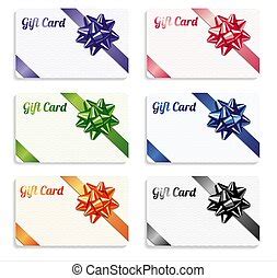 gift card set gift cards decorated  ribbon  gems canstock