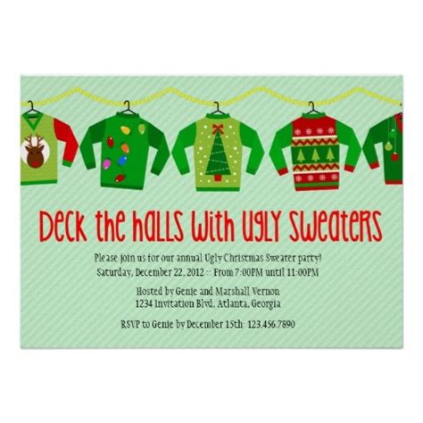 ugly christmas sweater holiday party invitation ugly christmas sweater party invitations