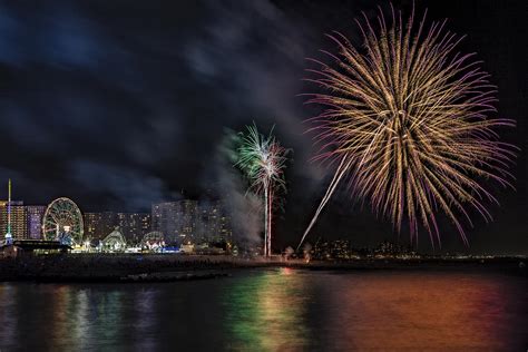 Coney Island Boardwalk Fireworks Photograph By Susan Candelario Fine