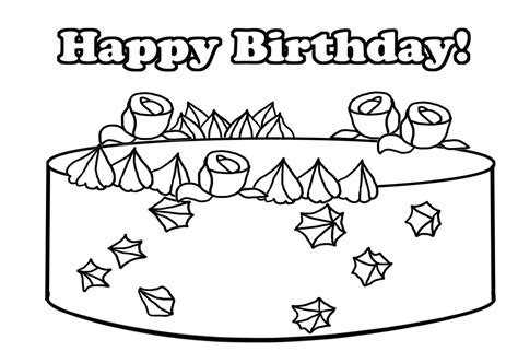 simple birthday cake coloring page pictures asvpfv