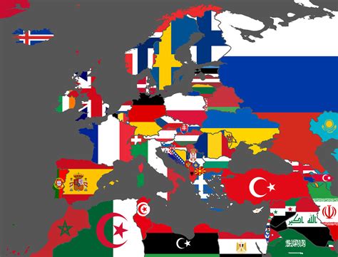 flag vexillographical map  europe north africa brilliant maps