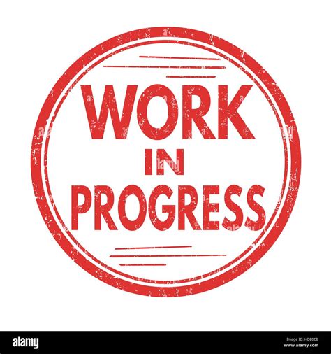 work  progress grunge rubber stamp  white background vector