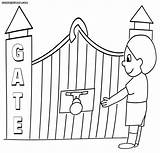 Gate Coloring Colouring Pages Colorings Print sketch template
