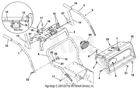 ariens   st hp tec  blower parts diagram  handlebars lever