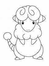 Pokemon Coloring Color Pages Clipart Library Flaaffy sketch template