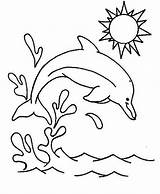 Dolphin Coloring Pages Splash Cute Jumping Jump Sun Baby Drawing Printable Colouring Color Getdrawings Getcolorings Kids Adults Colorings sketch template