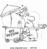 Hot Dog Clipart Cart Vendor Messy Illustration His Rf Toonaday Royalty Outline Clipartof 2021 sketch template