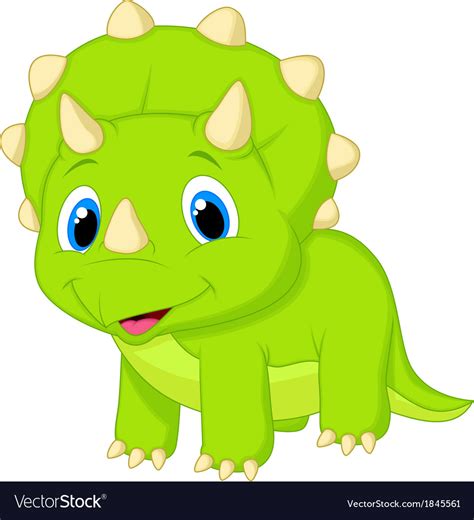 cute baby triceratops cartoon royalty  vector image