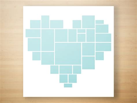 heart photo collage template photoshop collage etsy