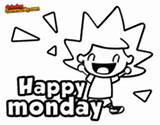 Coloring Happy Monday Wednesday Tuesday Days Week Coloringcrew Pages sketch template