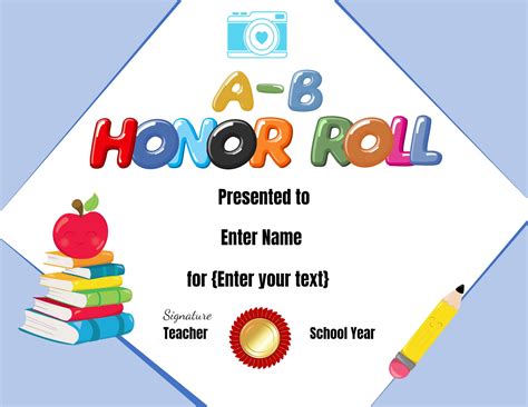 honor roll certificate templates customize