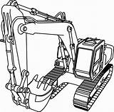 Excavator Coloring Pages Bulldozer Equipment Construction Loader Farm Front Crane End Drawing Good Clipart Color Truck Site John Printable Heavy sketch template