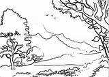 Coloring Forest Landscape Wecoloringpage sketch template