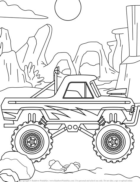 monster truck coloring pages  kids printable