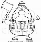 Lumberjack Angry Clipart Chubby Male Coloring Cartoon Vector Outlined Female Thoman Cory Royalty Regarding Notes Clipartof sketch template