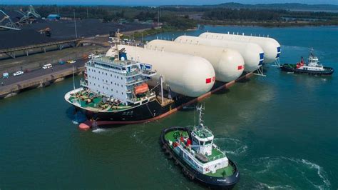 deck cargo ship brings storage bullets  port  richards bay lpg facility al sindbad navigation