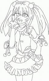 Kurumi Coloring Anime Finished Ls sketch template