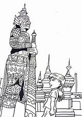 Thailand Coloring Thai Kid Girl Child Pages Printables Scouts Colouring Statues Temples Children sketch template