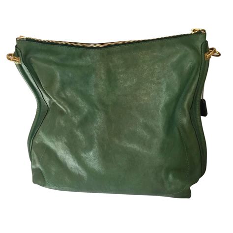 chloe green leather handbag  chic selection
