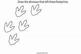 Dinosaur Coloring Footprints Popular sketch template