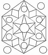 Rangoli Diwali Bojanje Ispis Geometric Stranica Stranice Besplatno Shapes sketch template