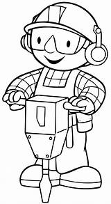 Bob Builder Coloring Pages Kids Funny Gif sketch template