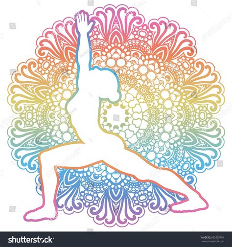 woman   yoga  front   colorful flower pattern   white