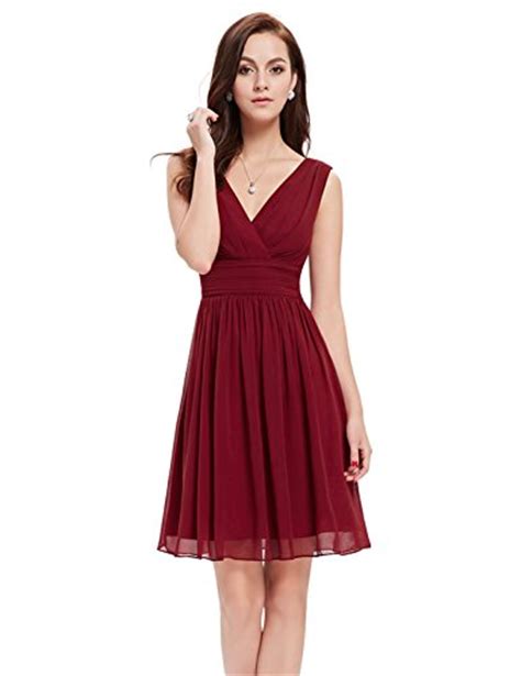 Ever Pretty Double V Neck Ruched Waist Short Cocktail Party Dress 03989