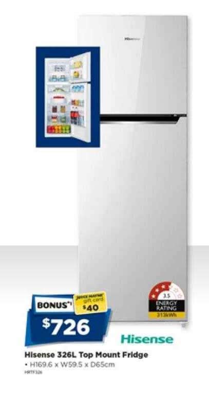 hisense  top mount fridge offer  joyce mayne cataloguecomau