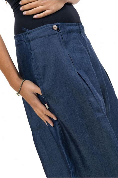 pantalon femme large en jean look baggy original kelia