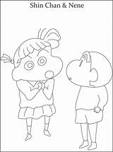 Shin Chan Coloring Pages Nene Friend Kids Cartoon Print Pdf Popular Coloringhome sketch template