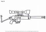 Sniper Fortnite Draw Rifle Drawing Step Semi Auto Tutorials Tutorial sketch template