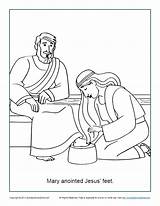 Jesus Coloring Mary Feet Anointed John Bible Anoints Matthew Pages Kids Mark Activities Sheets Printable Crafts School Sunday Her Children sketch template