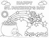 St Patricks Coloring Patrick Rainbow Leprechaun Pot Gold Kids Shamrocks Entertain Ones Complete Little sketch template