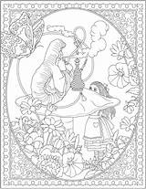 Coloring Pages Adult Disney Alice Wonderland Book Colouring Dover Creative Publications Designs Print Haven Sheets Books Princess Mandala Color Drawings sketch template