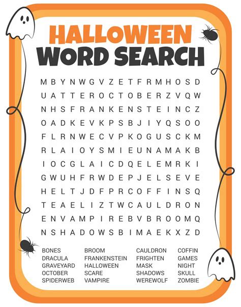 printable halloween word searches